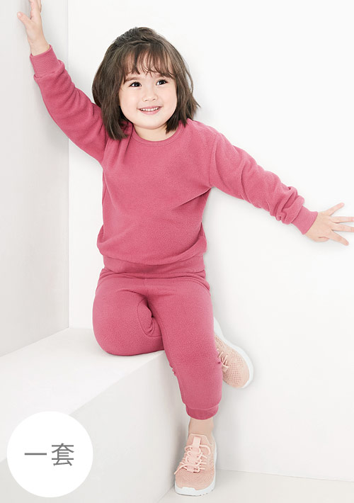 保暖.MIT永續環保材質-Fleece輕量保暖居家套裝-童裝