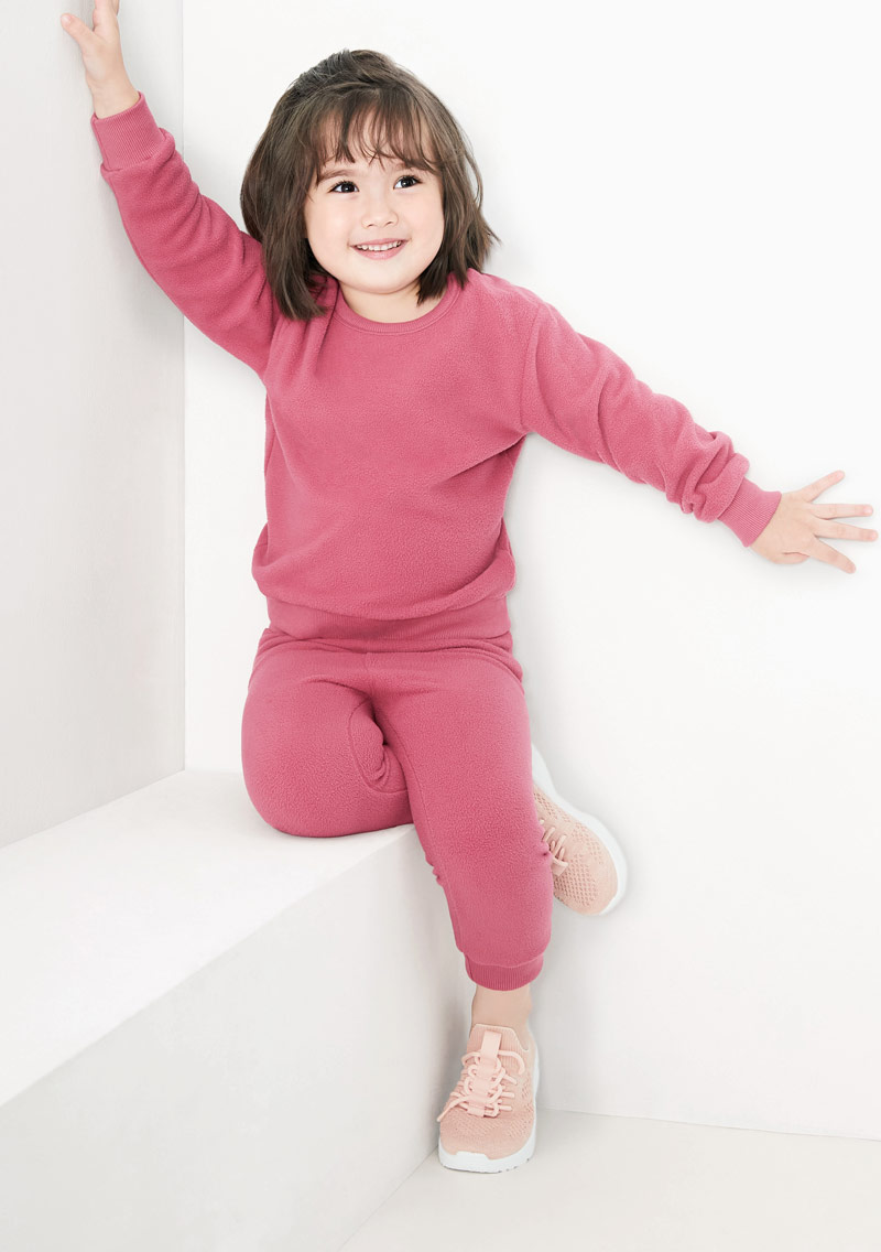 保暖.柔軟.舒適.MIT環保材質-Fleece輕量保暖居家套裝-童裝