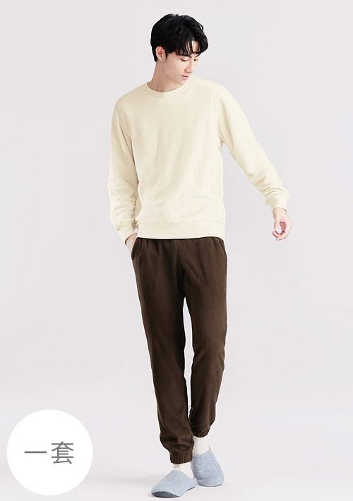 保暖.MIT永續環保材質-Fleece輕量保暖居家套裝-男裝