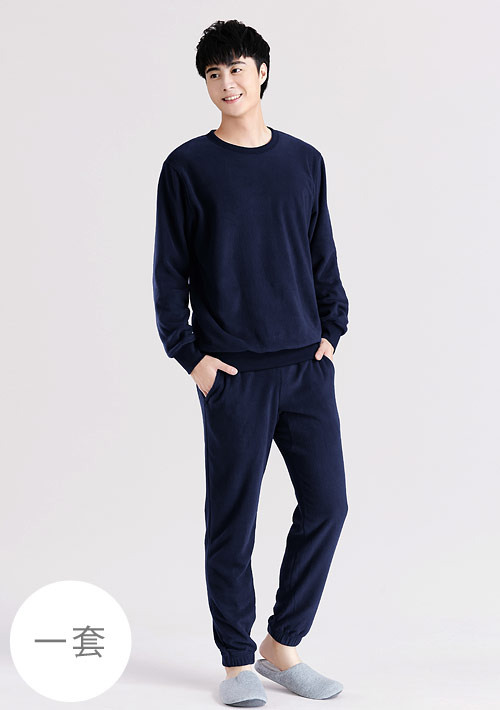 保暖.MIT永續環保材質-Fleece輕量保暖居家套裝-男裝