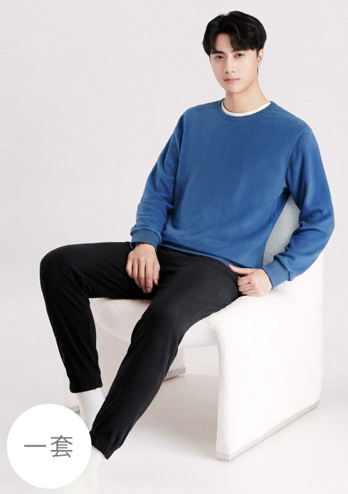 保暖.MIT永續環保材質-Fleece輕量保暖居家套裝-男裝