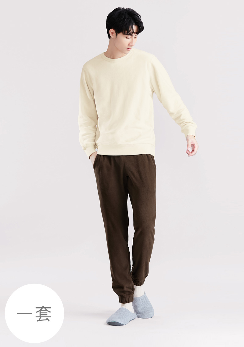 保暖.MIT永續環保材質-Fleece輕量保暖居家套裝-男裝