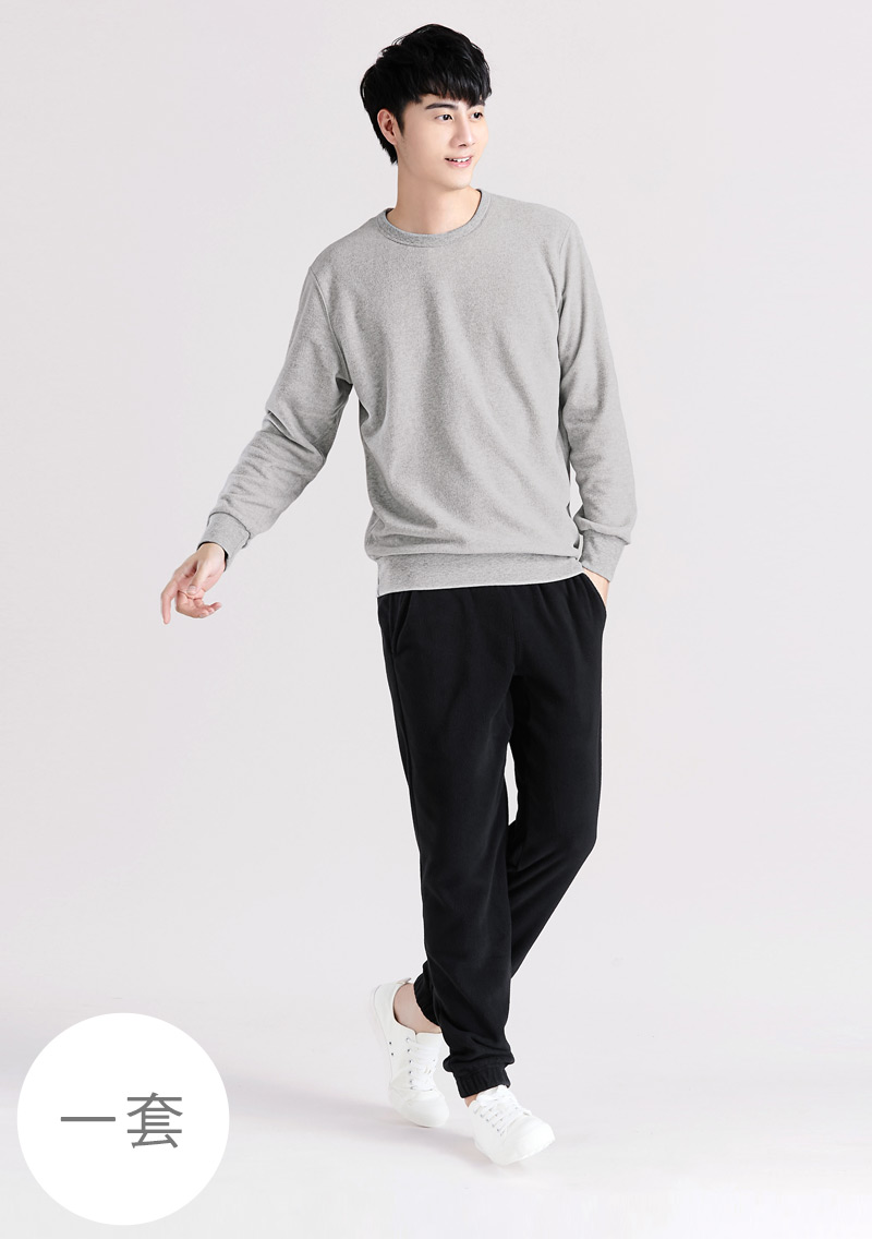 保暖.MIT永續環保材質-Fleece輕量保暖居家套裝-男裝