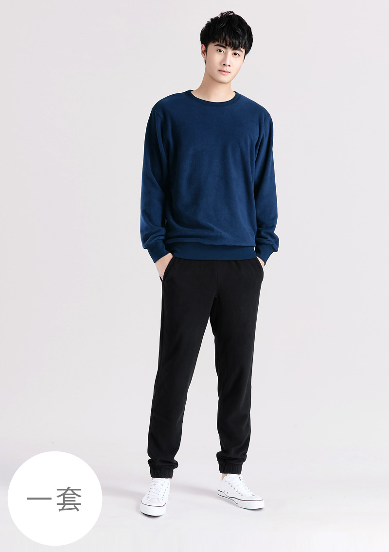 保暖.MIT永續環保材質-Fleece輕量保暖居家套裝-男裝