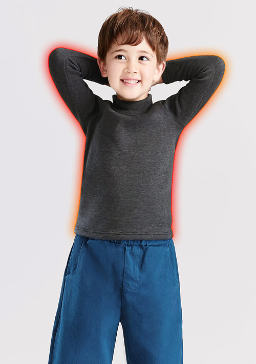 保暖.柔軟.舒適.MIT環保材質-立領保暖衣-童裝