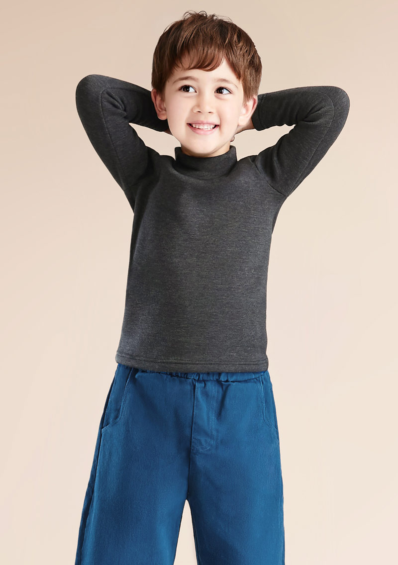 保暖.柔軟.舒適.MIT環保材質-立領保暖衣-童裝