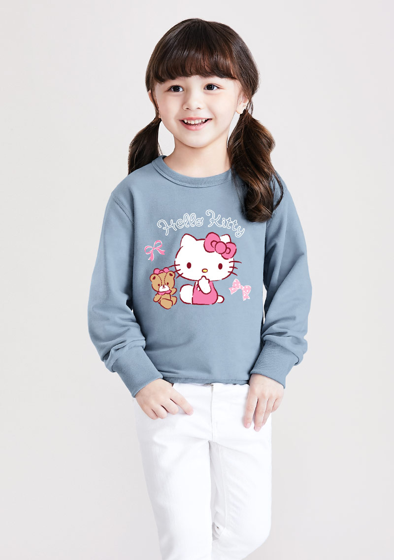 Hello Kitty 小熊毛圈印花T恤-01-童裝