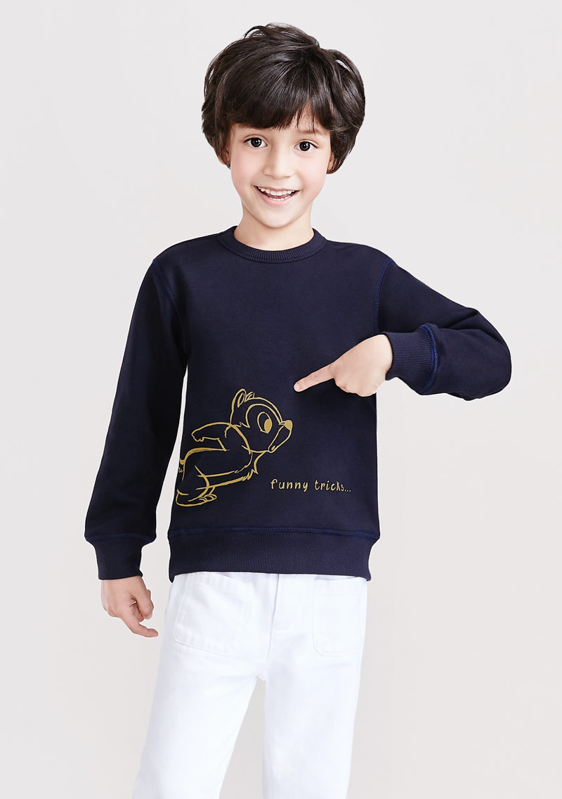 迪士尼奇奇蒂蒂系列刷毛印花T恤-01-童裝