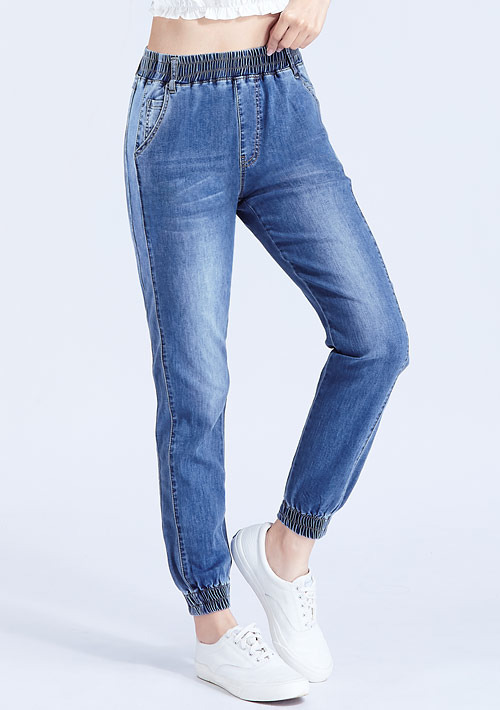 特級彈性牛仔束口褲