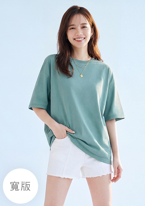 純棉五分袖寬版上衣
