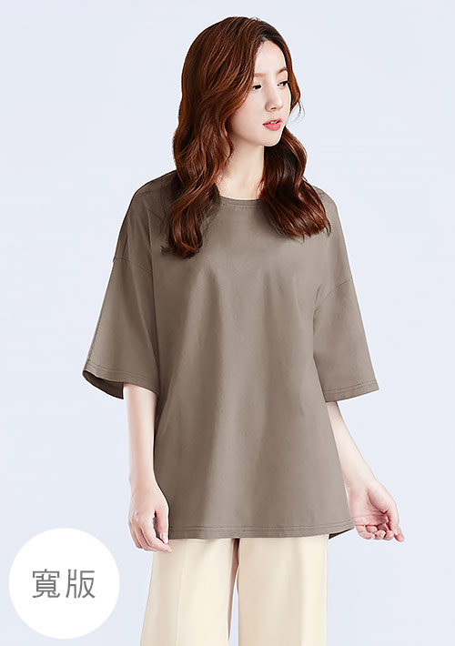 純棉五分袖寬版上衣