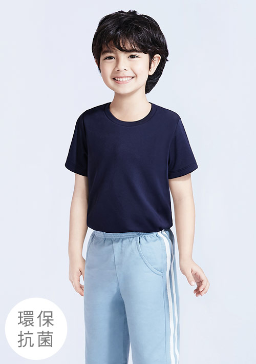 【任選二‧175/件】舒適.MIT永續環保材質-抗UV吸排抗菌圓領上衣-童裝