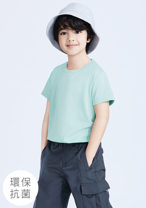 【任選二‧175/件】舒適.MIT永續環保材質-抗UV吸排抗菌圓領上衣-童裝