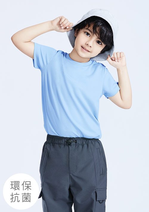 【任選二‧175/件】舒適.MIT永續環保材質-抗UV吸排抗菌圓領上衣-童裝