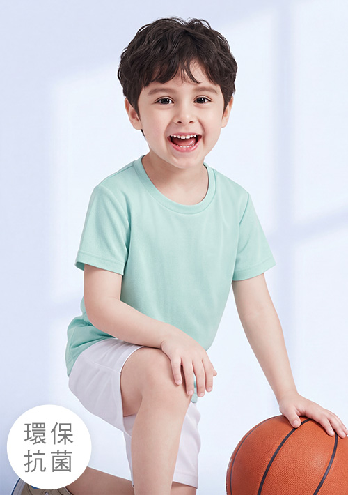舒適.MIT永續環保材質-抗UV吸排抗菌圓領上衣-童裝