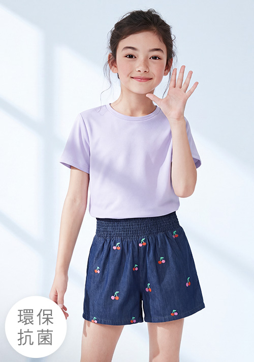 舒適.MIT永續環保材質-抗UV吸排抗菌圓領上衣-童裝