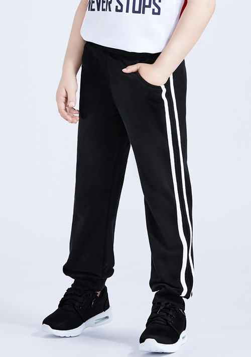 邊條毛圈束口長褲-童裝