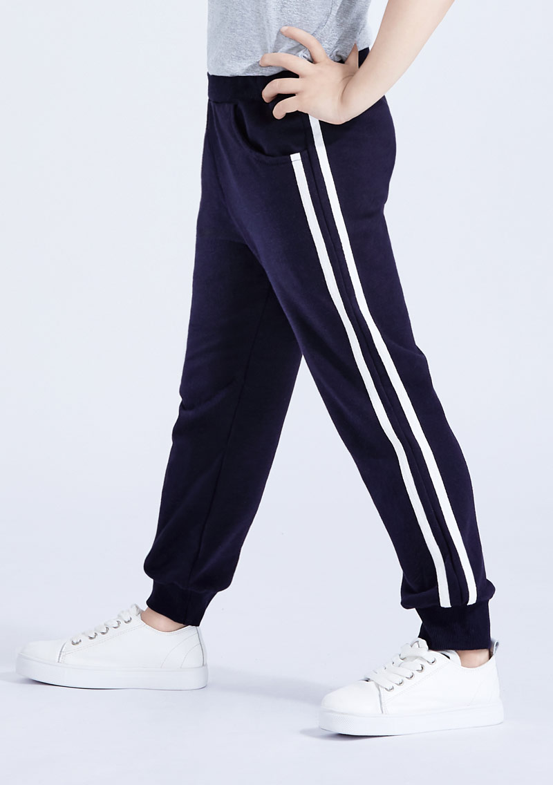 邊條毛圈束口長褲-童裝