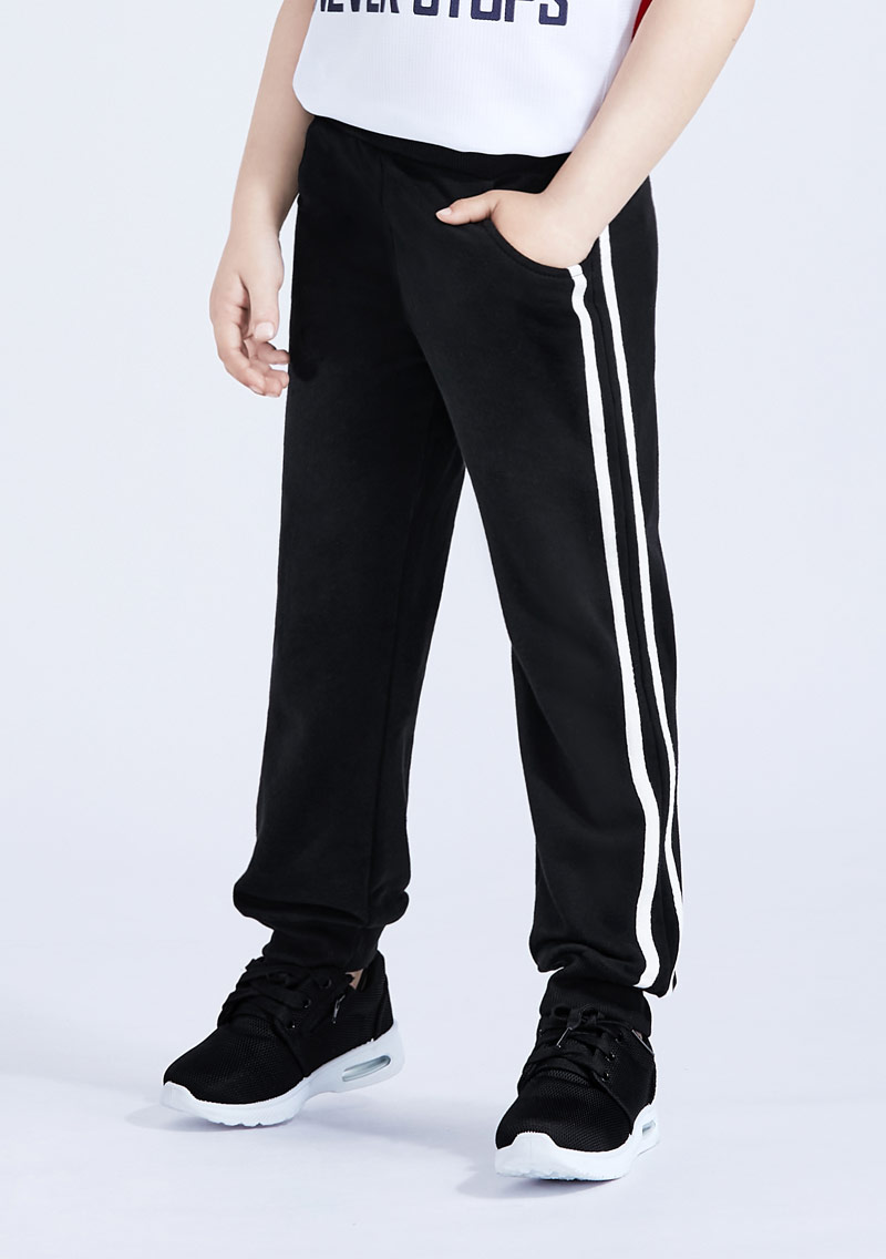 邊條毛圈束口長褲-童裝