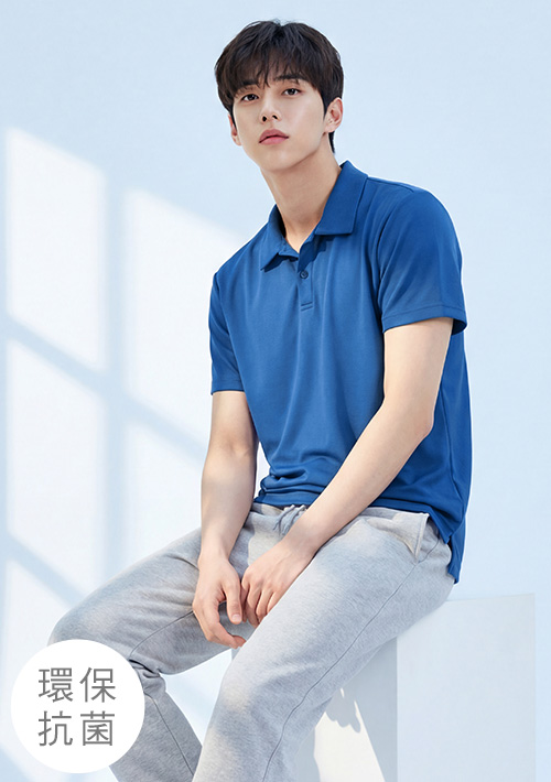 舒適.MIT永續環保材質-抗UV吸排抗菌polo衫-男裝