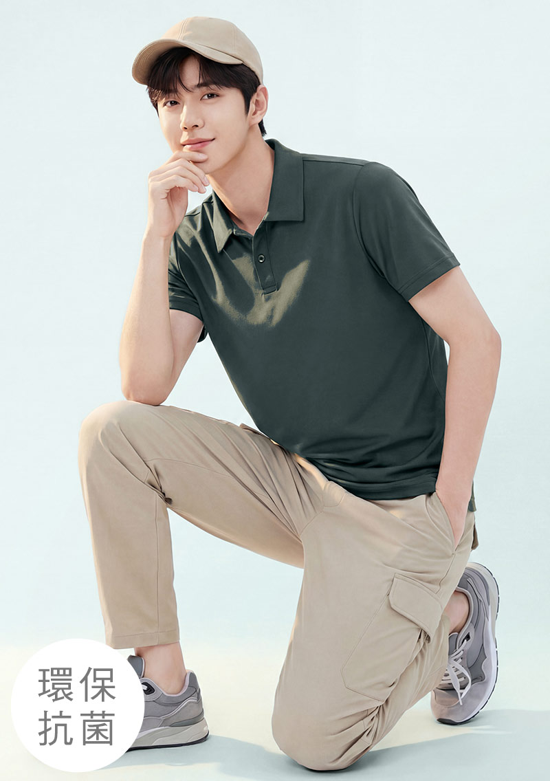 舒適.MIT永續環保材質-抗UV吸排抗菌polo衫-男裝