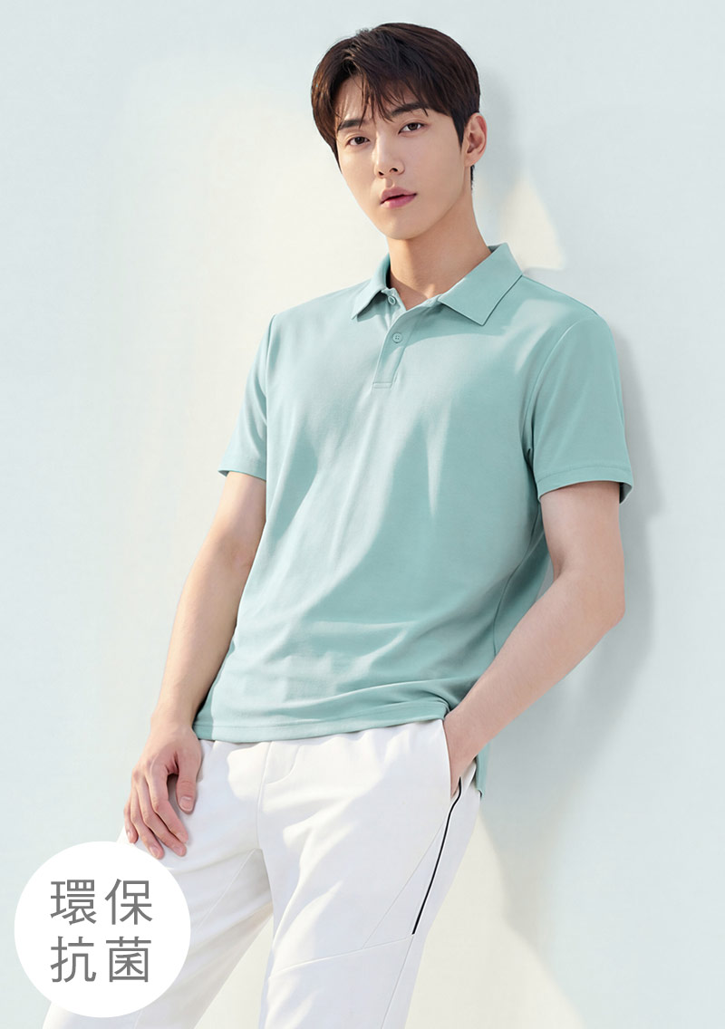 舒適.MIT永續環保材質-抗UV吸排抗菌polo衫-男裝