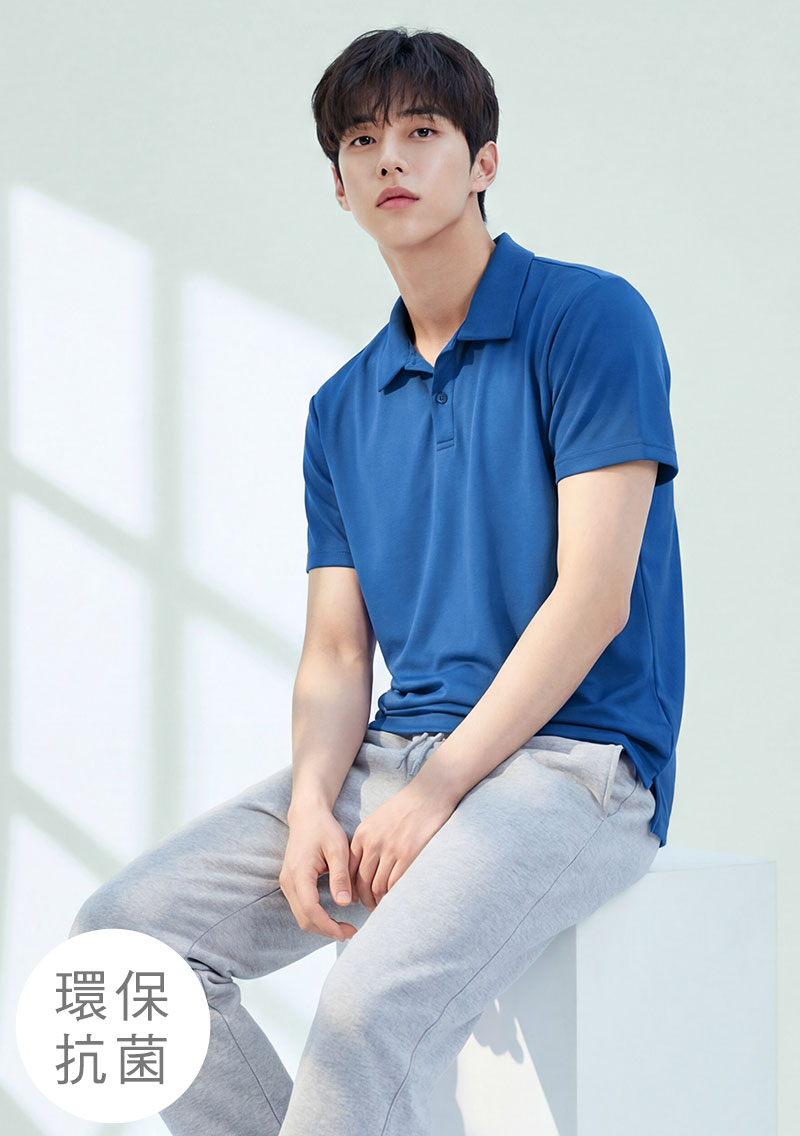 舒適.MIT永續環保材質-抗UV吸排抗菌polo衫-男裝