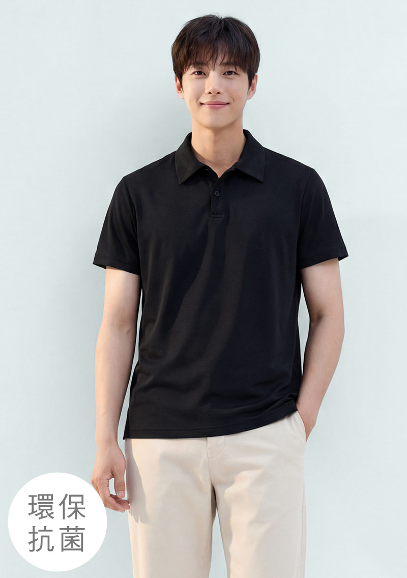 舒適.MIT永續環保材質-抗UV吸排抗菌polo衫-男裝
