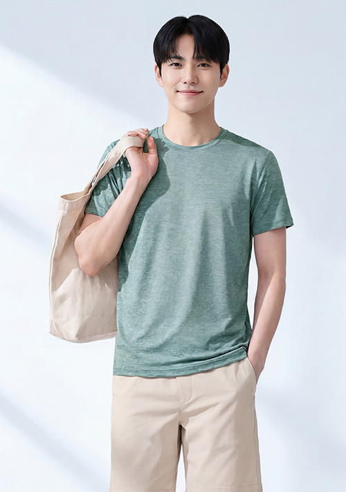 【神T必買】抗UV吸排圓領涼感上衣-男裝