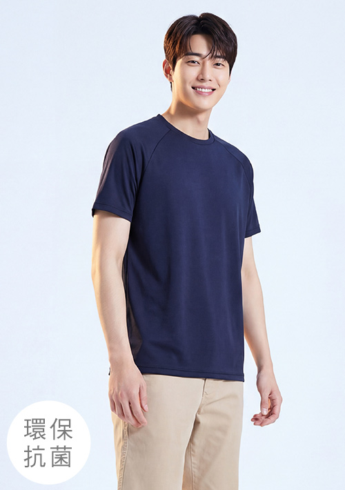 【限時$120】舒適.MIT永續環保材質-抗UV吸排抗菌圓領上衣-男裝