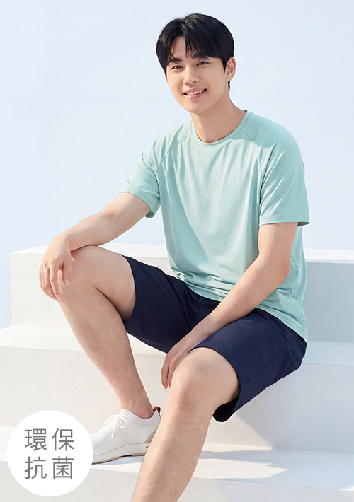 【限時$120】舒適.MIT永續環保材質-抗UV吸排抗菌圓領上衣-男裝