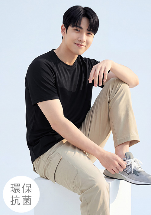 【限時$120】舒適.MIT永續環保材質-抗UV吸排抗菌圓領上衣-男裝