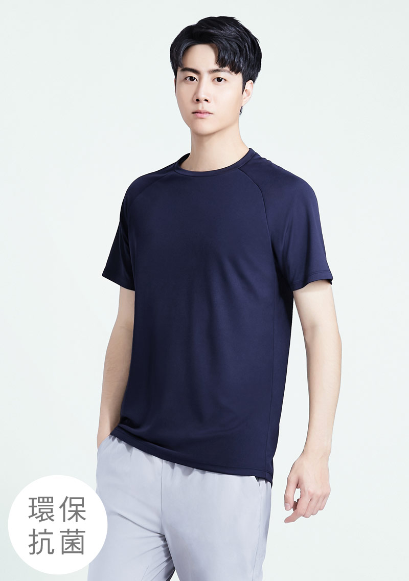 【限時$150】舒適.MIT永續環保材質-抗UV吸排抗菌圓領上衣-男裝