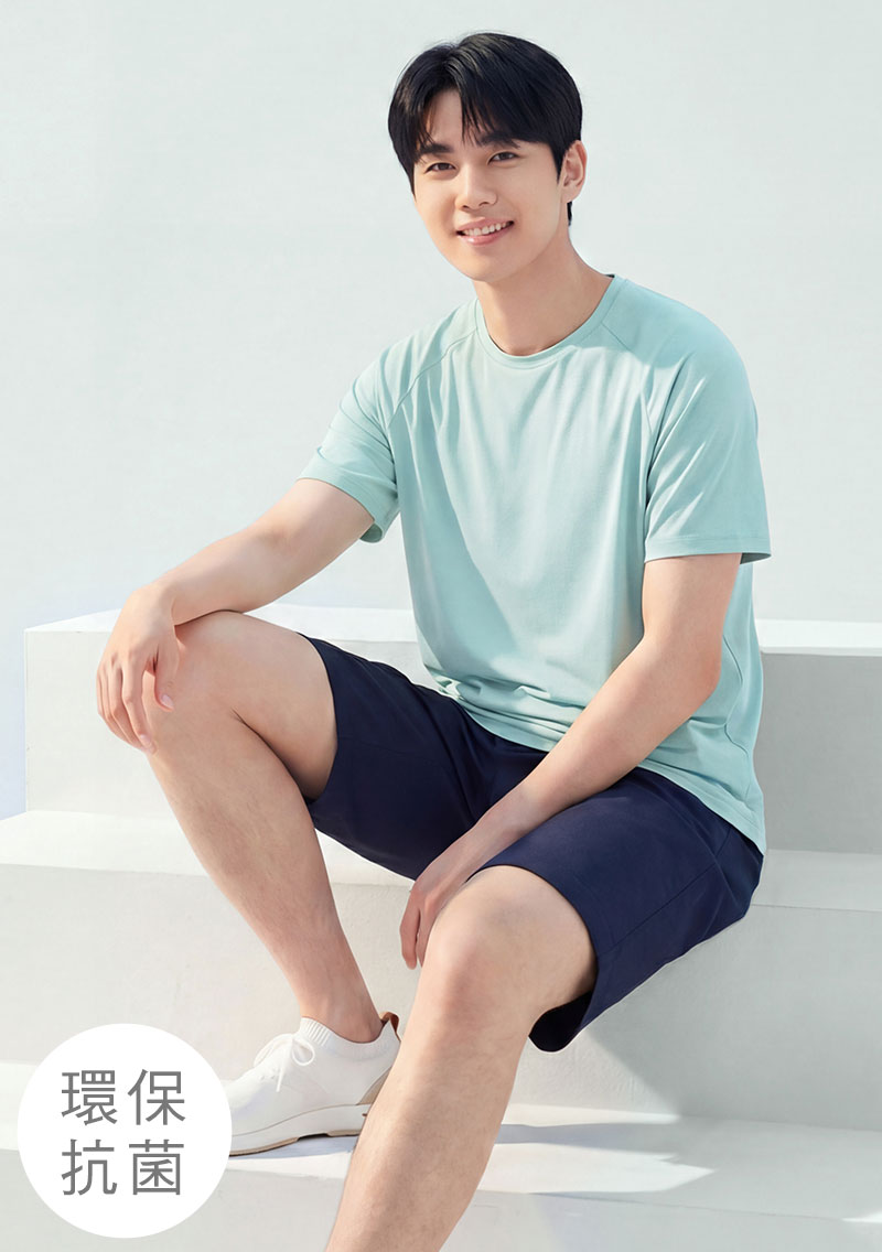 【限時$120】舒適.MIT永續環保材質-抗UV吸排抗菌圓領上衣-男裝