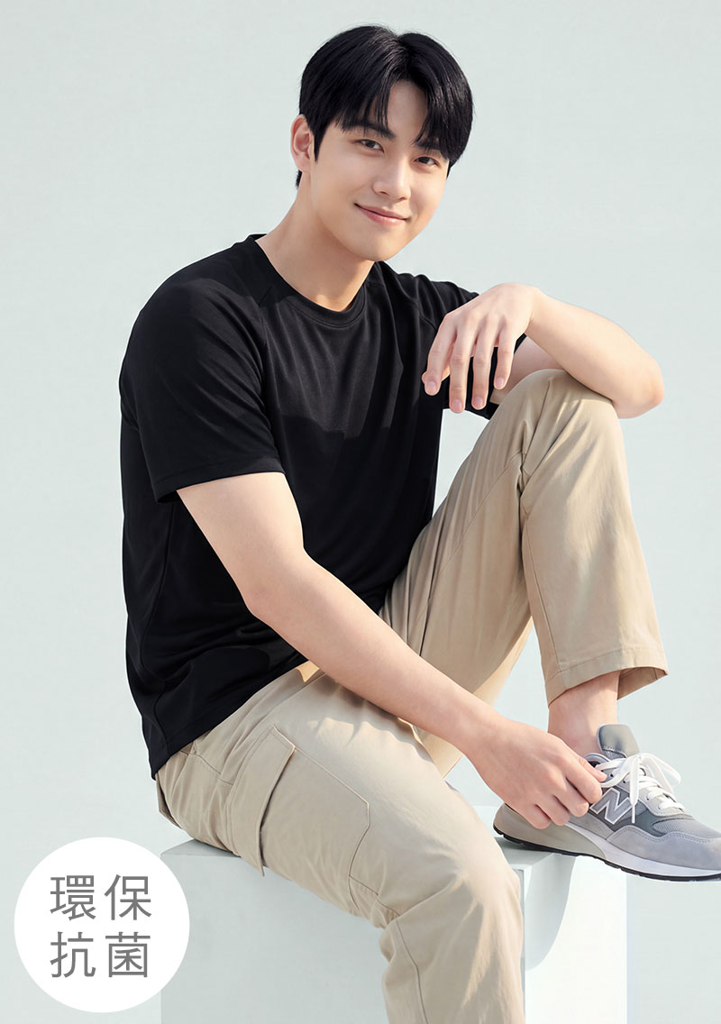【限時$120】舒適.MIT永續環保材質-抗UV吸排抗菌圓領上衣-男裝