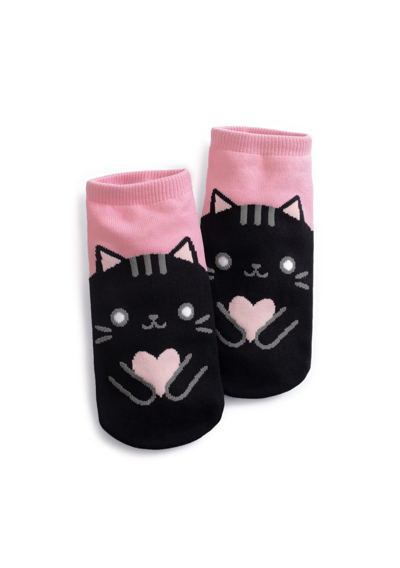 愛心貓咪涼感短襪