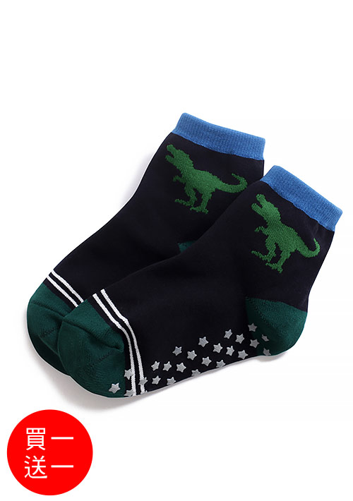 【買一送一】恐龍止滑中筒襪-童