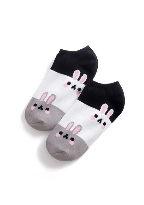 兔子涼感配色短襪