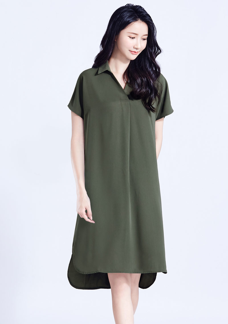 開襟雪紡長版洋裝 衣芙efshop 開襟雪紡長版洋裝 衣芙efshop