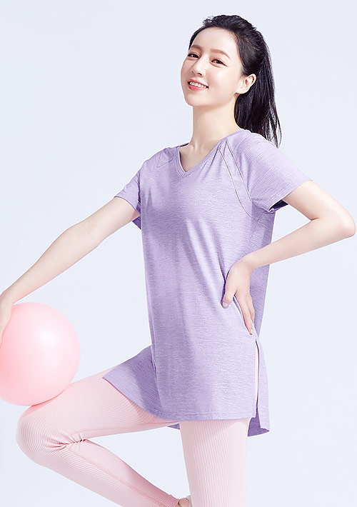 【限時$210】抗UV吸排V領側開衩長版涼感上衣