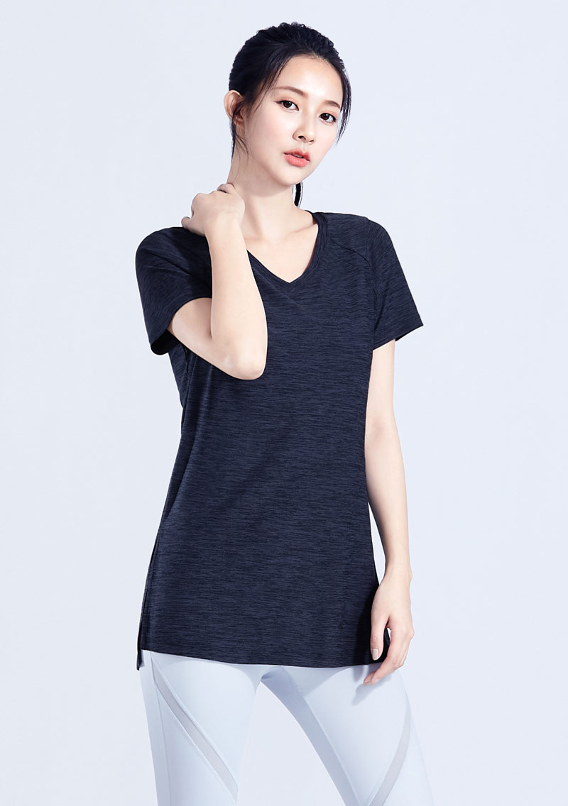 【限時$210】抗UV吸排V領側開衩長版涼感上衣
