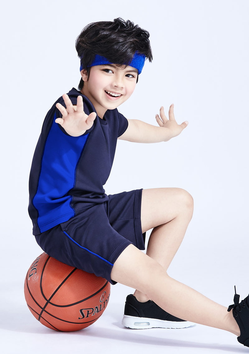 抗UV吸排配色運動短褲套裝-童裝