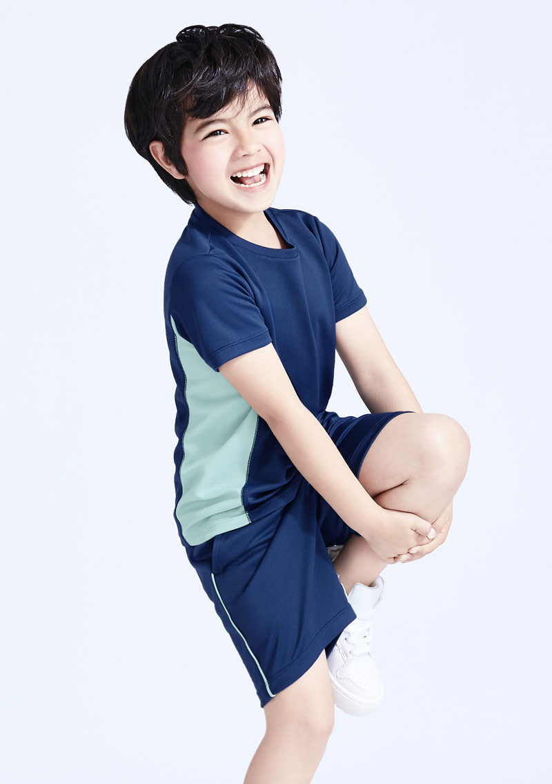 抗UV吸排配色運動短褲套裝-童裝