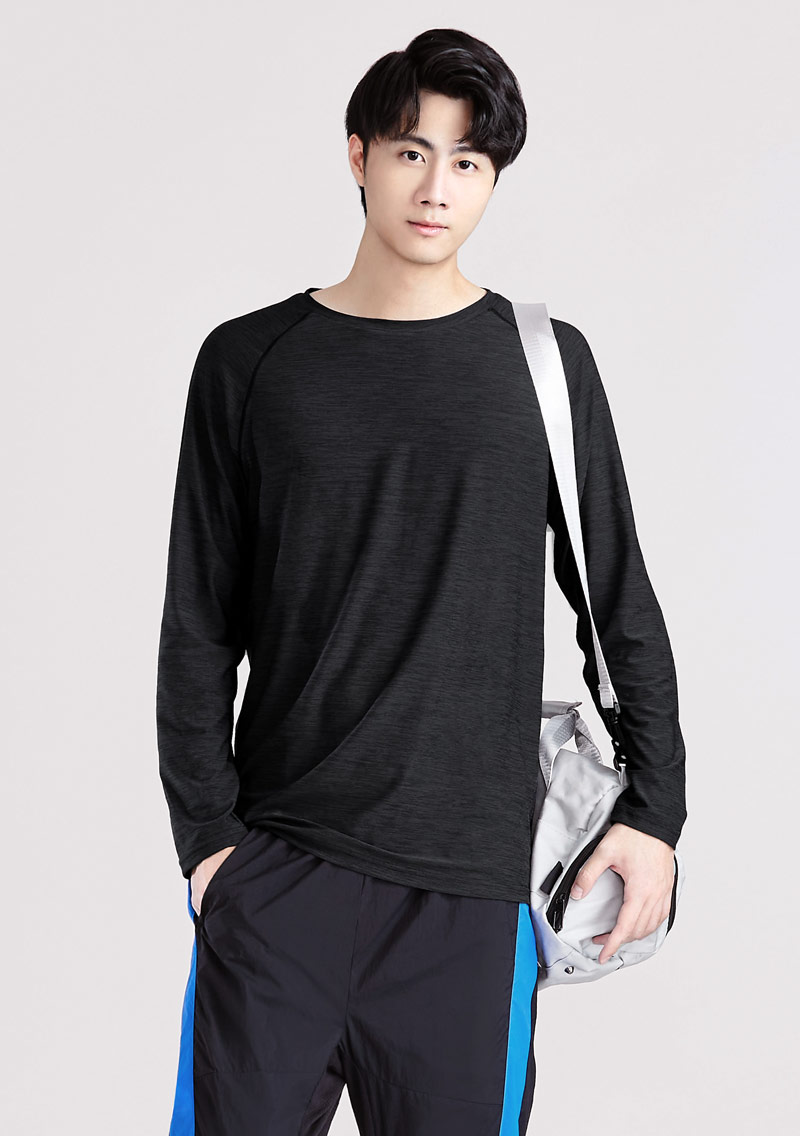 【限時$260】抗UV吸排運動長袖上衣-男裝