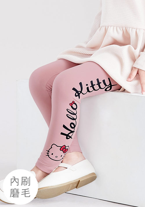 【升溫+7.1°C】Hello Kitty HEATPUSH印花內磨毛發熱內搭褲-童裝-01