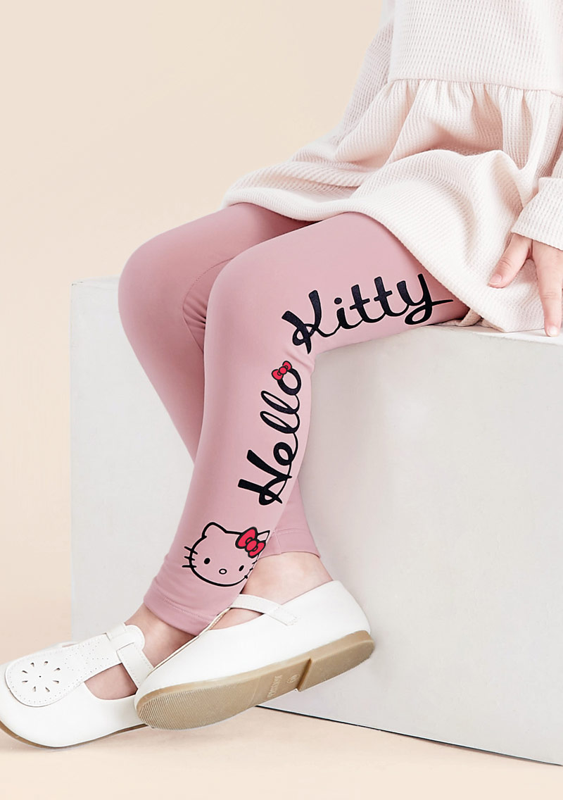 【升溫+7.1°C】Hello Kitty HEATPUSH印花內磨毛發熱內搭褲-童裝-01