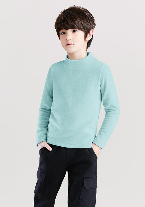 保暖.MIT永續環保材質-Fleece輕量保暖立領上衣-童裝