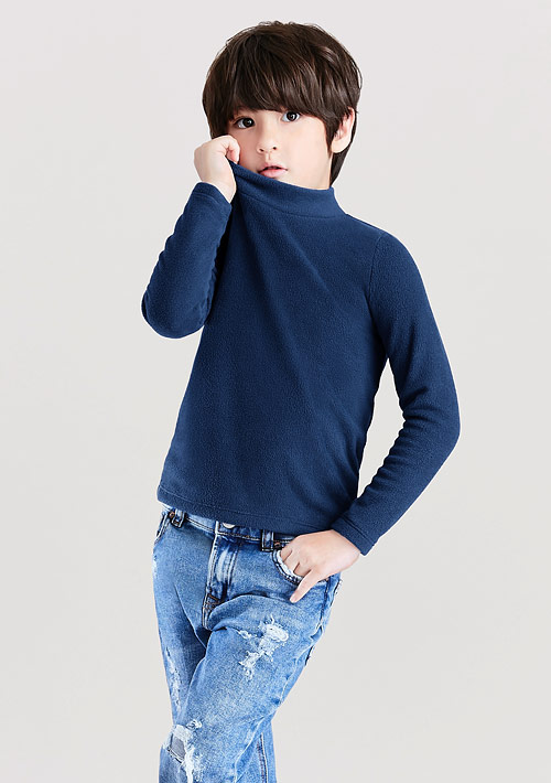 保暖.MIT永續環保材質-Fleece輕量保暖立領上衣-童裝