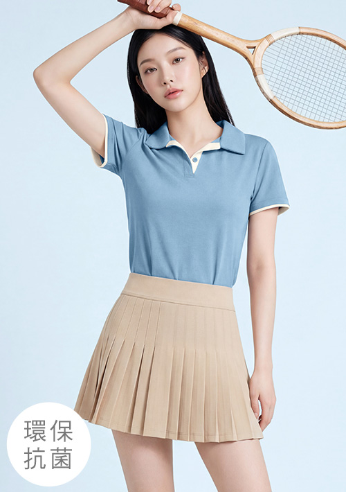 舒適.MIT永續環保材質-抗UV吸排抗菌拼色polo衫