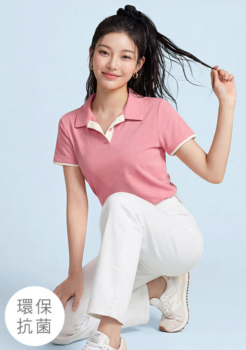 舒適.MIT永續環保材質-抗UV吸排抗菌拼色polo衫
